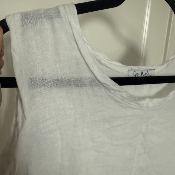 Gigi Moda 100% linen white tank top summer spring Large - Picture 11 of 15